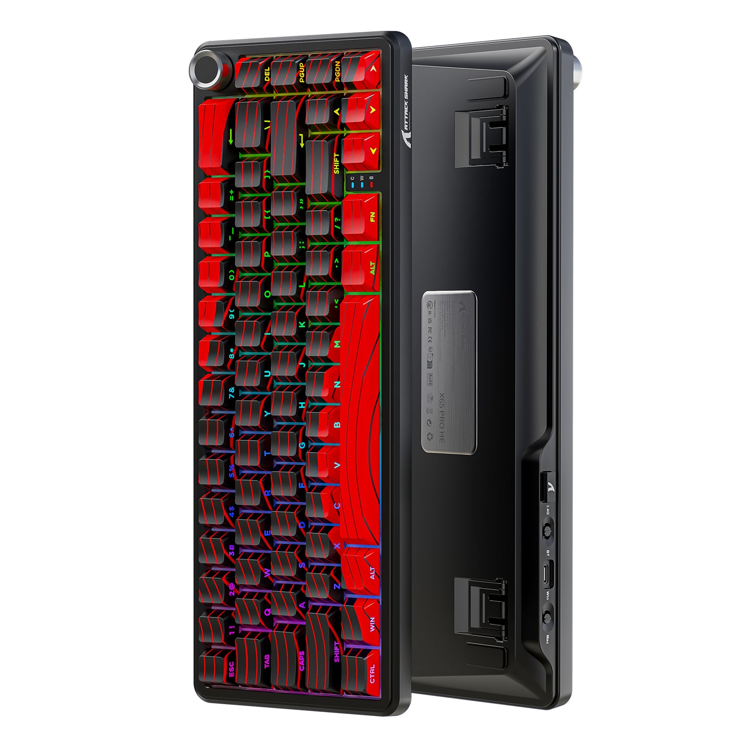 ATTACK SHARK X65PRO HE keyboard with RGB and red contour