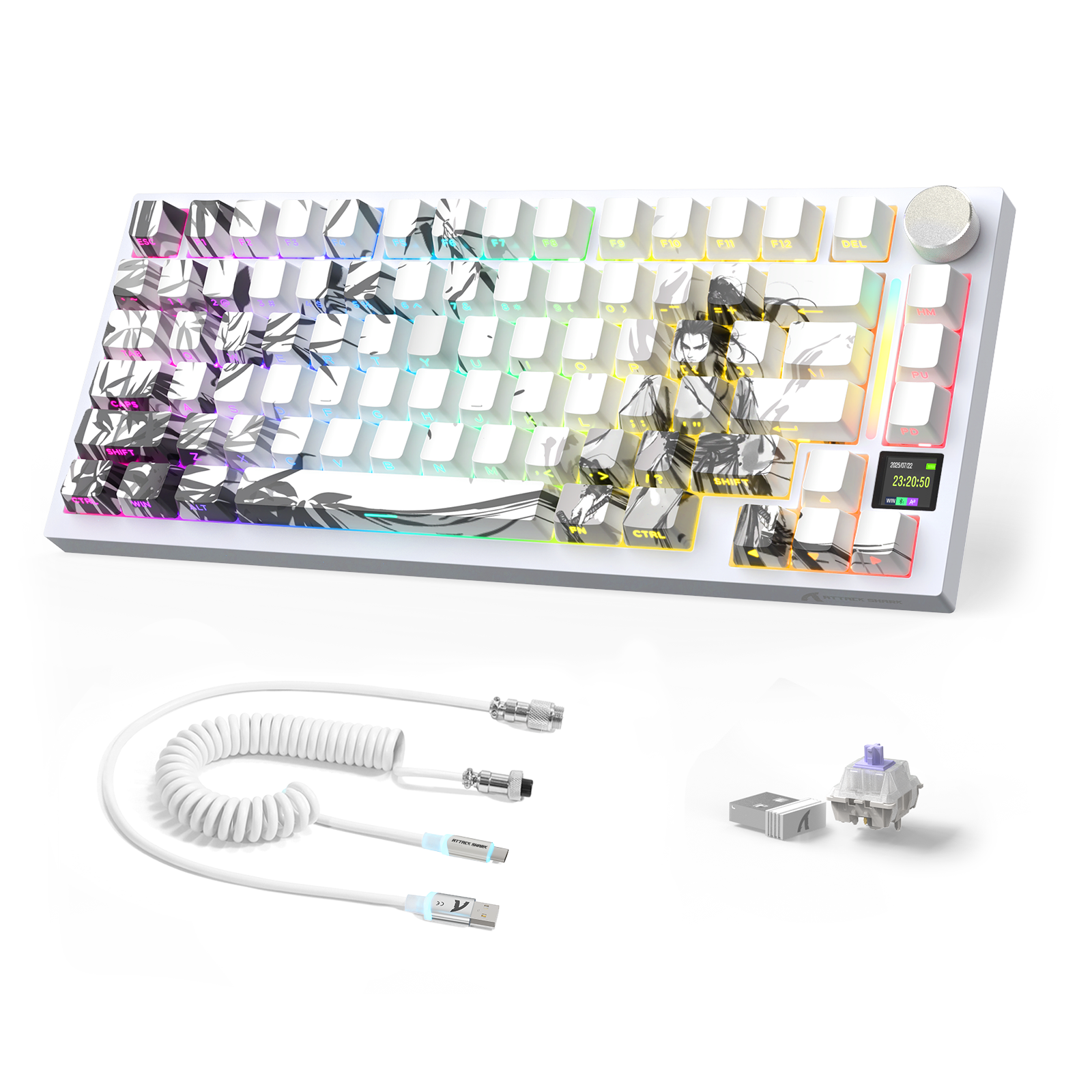 Teclado mecánico ATTACK SHARK X820ULTRA con cable en espiral C01ULTRA
