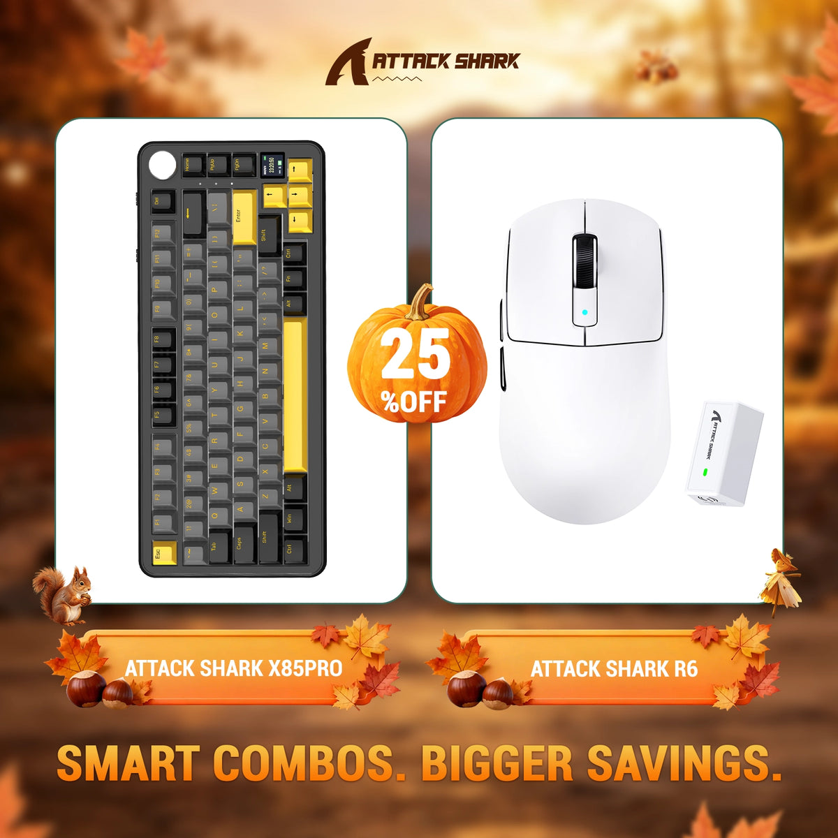 ATTACK SHARK X85 PRO: teclado mecánico con junta de tres modos + paquete de ratón inalámbrico para gaming R6