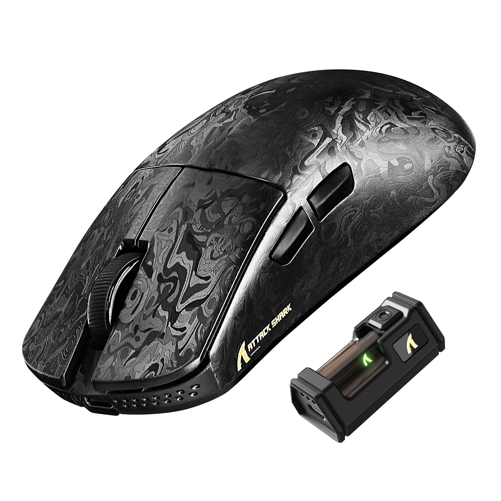 Ratón gaming inalámbrico ATTACK SHARK R11 ULTRA 8K de fibra de carbono PAW3950MAX