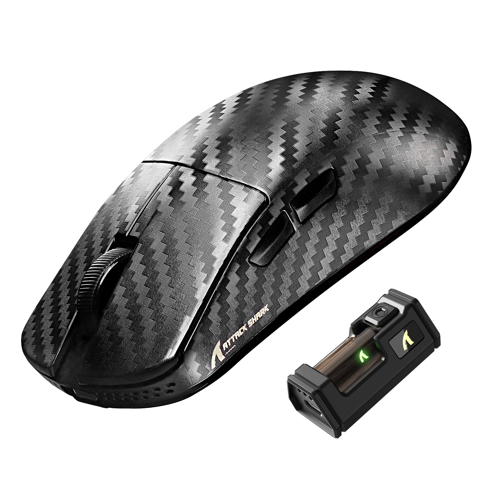 Ratón gaming inalámbrico ATTACK SHARK R11 ULTRA 8K de fibra de carbono PAW3950MAX