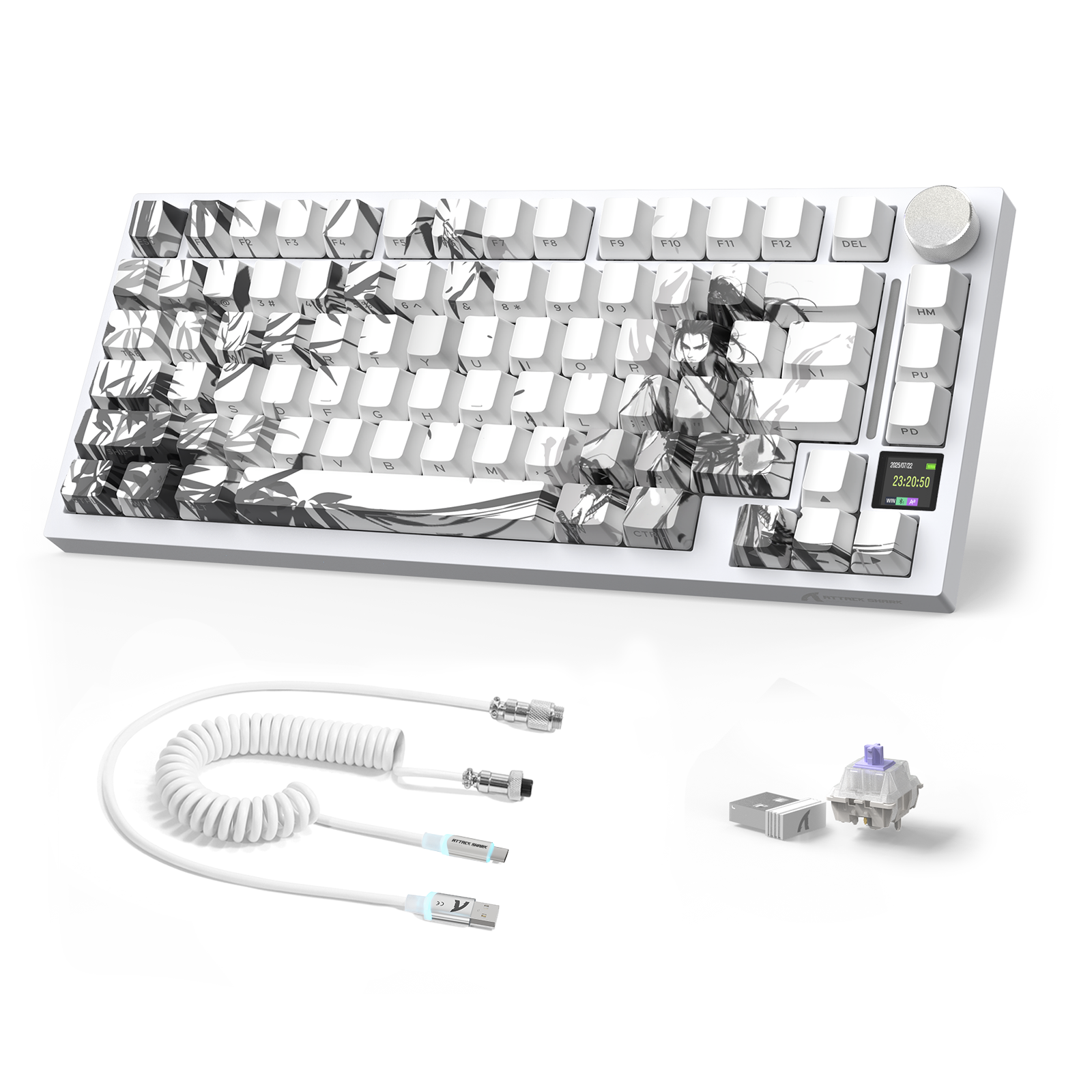 Teclado mecánico ATTACK SHARK X820ULTRA con cable en espiral C01ULTRA
