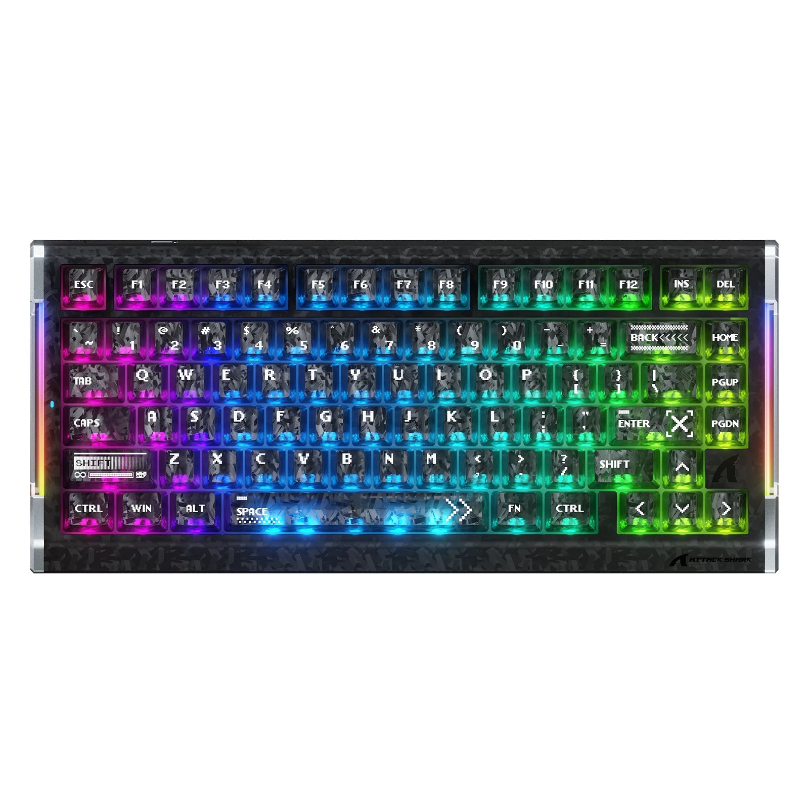 ATTACK SHARK R86 HE teclado de fibra de carbono con disparador rápido e interruptores magnéticos