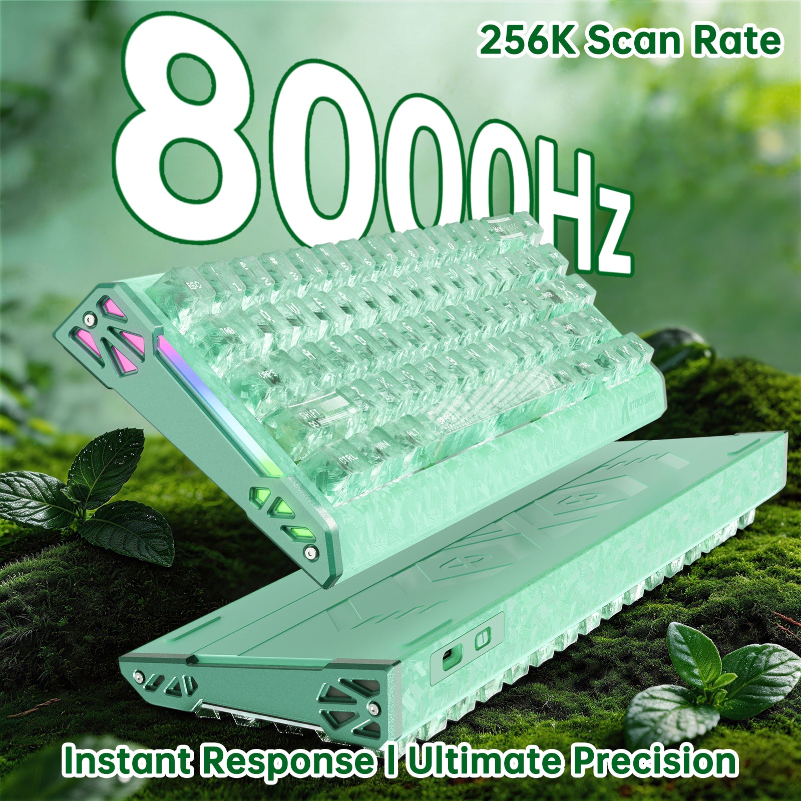 Teclado ATTACK SHARK R68 HE Rapid Trigger con cable en espiral RGB C01 Ultra de fibra de carbono con cableado