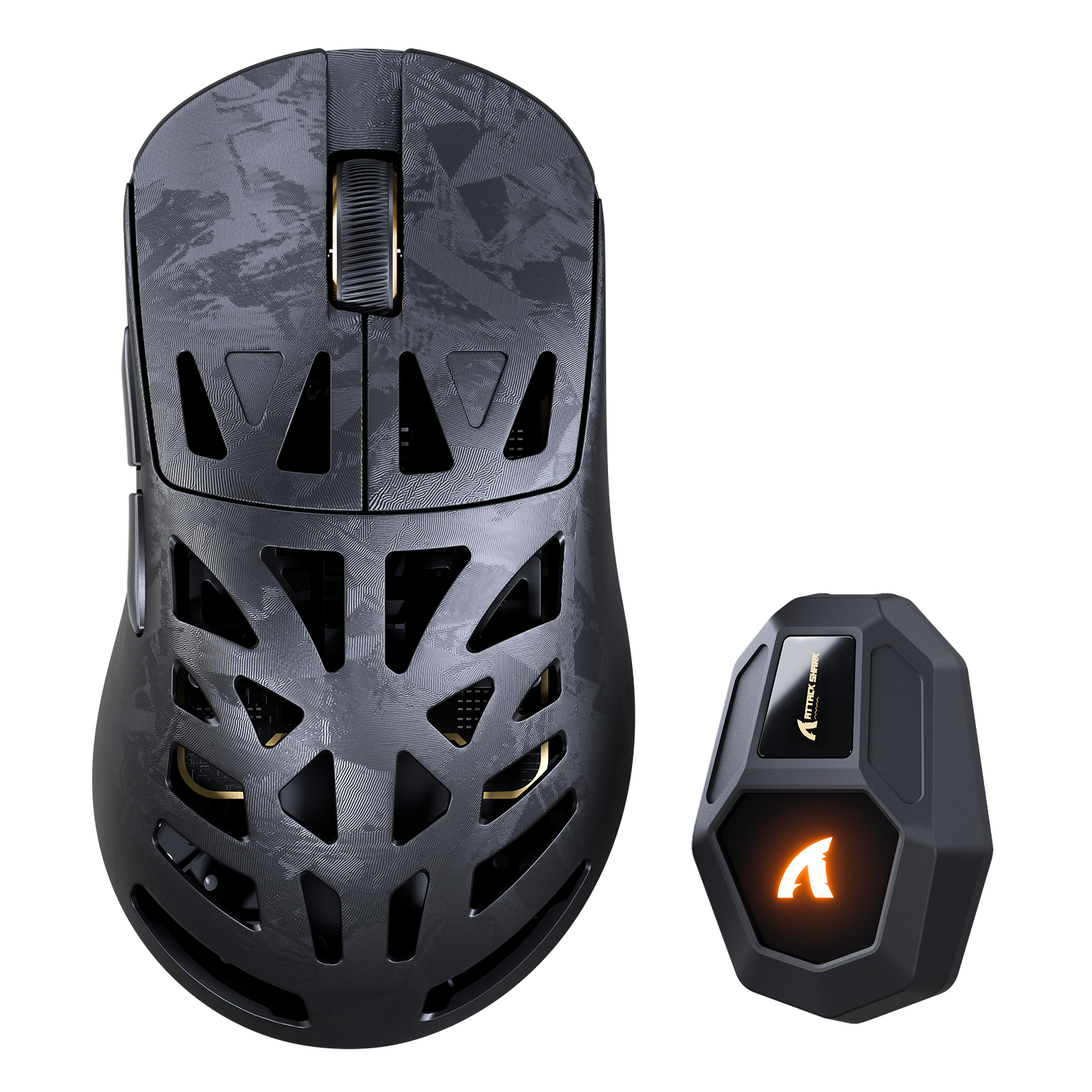Ratón para juegos inalámbrico ATTACK SHARK RS6 ULTRA de fibra de carbono PAW3955MAX