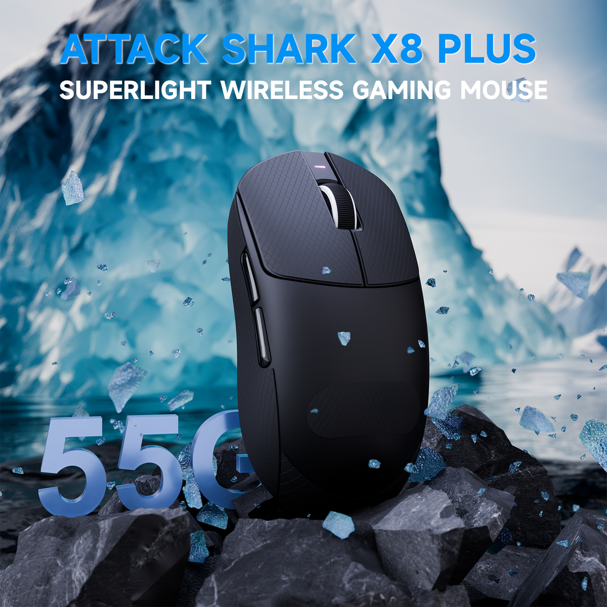 Ratón gaming inalámbrico triplомodo ATTACK SHARK X8 PLUS con cable C06 ULTRA