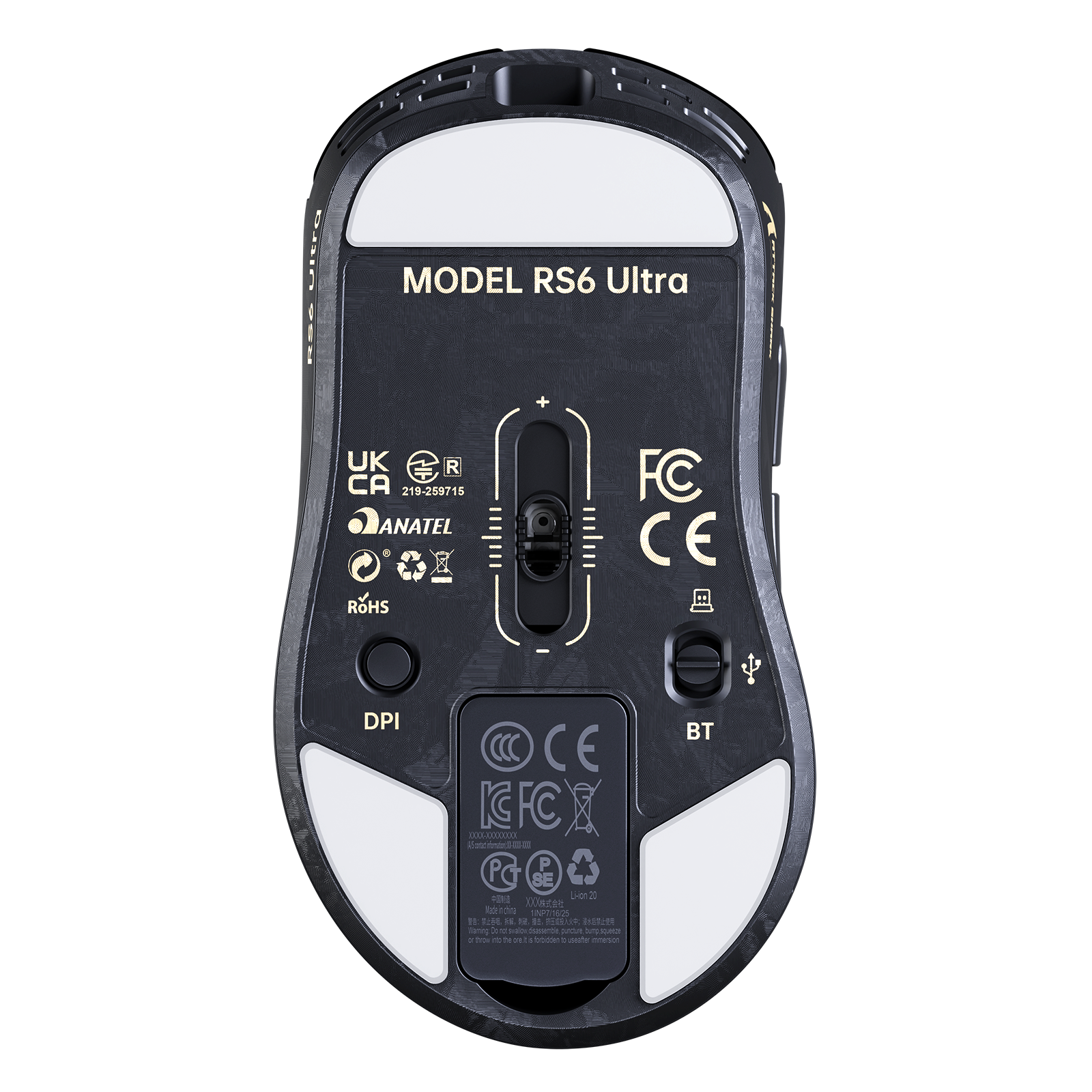 Ratón para juegos inalámbrico ATTACK SHARK RS6 ULTRA de fibra de carbono PAW3955MAX