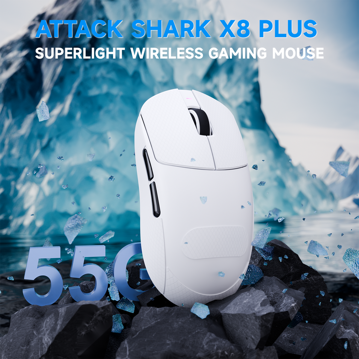 Ratón gaming inalámbrico triplомodo ATTACK SHARK X8 PLUS con cable C06 ULTRA