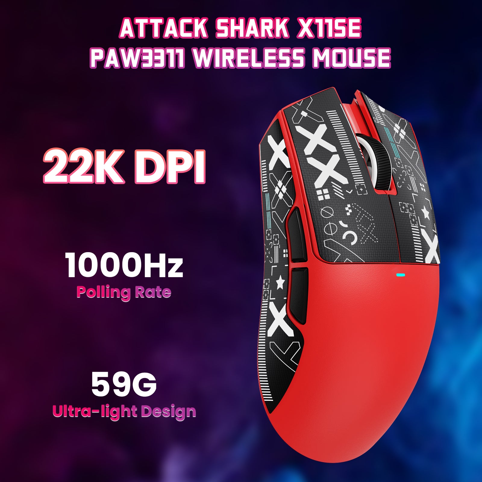 Ratón para juegos inalámbrico ATTACK SHARK X11SE