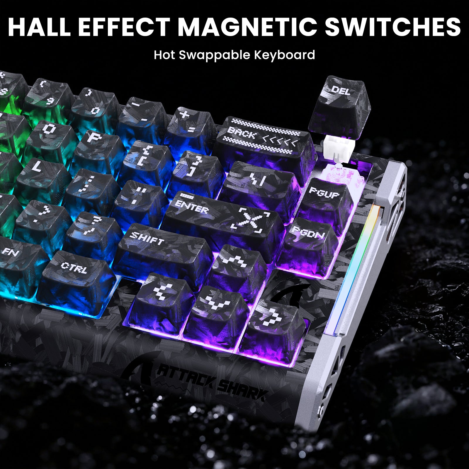 Paquete gaming ATTACK SHARK R68 HE & X11 ULTRA de fibra de carbono con cable en espiral C01 ULTRA
