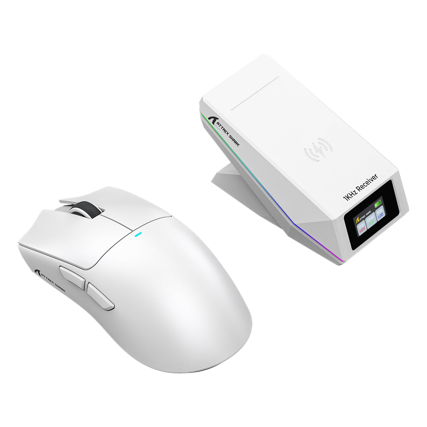 Ratón inalámbrico para juegos ATTACK SHARK X11 PRO V2 con pantalla TFT y base de carga con cable en espiral C06