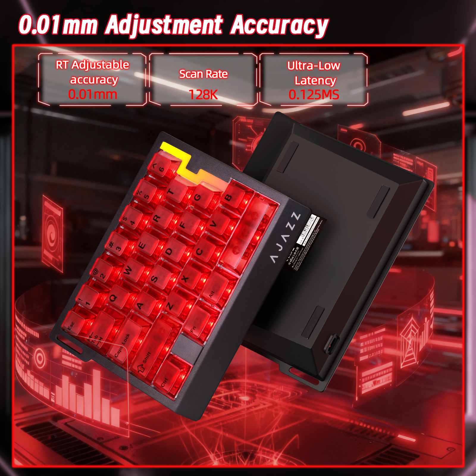 Teclado gaming con cable para una mano ATTACK SHARK X AJAZZ AK029