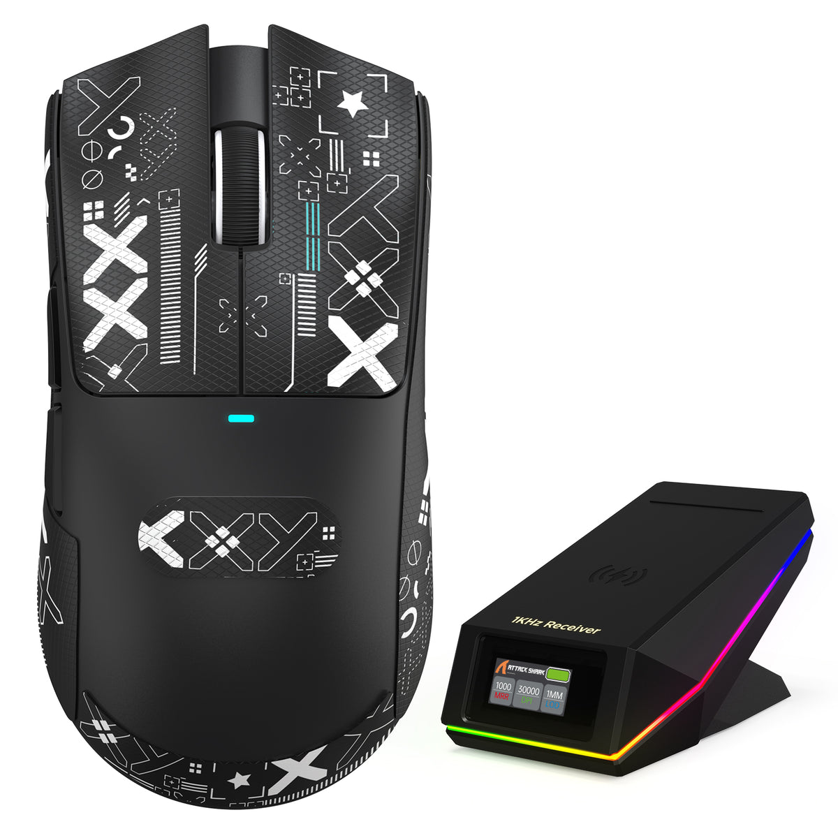 Ratón inalámbrico para juegos ATTACK SHARK X11 PRO V2 con base de carga y pantalla TFT