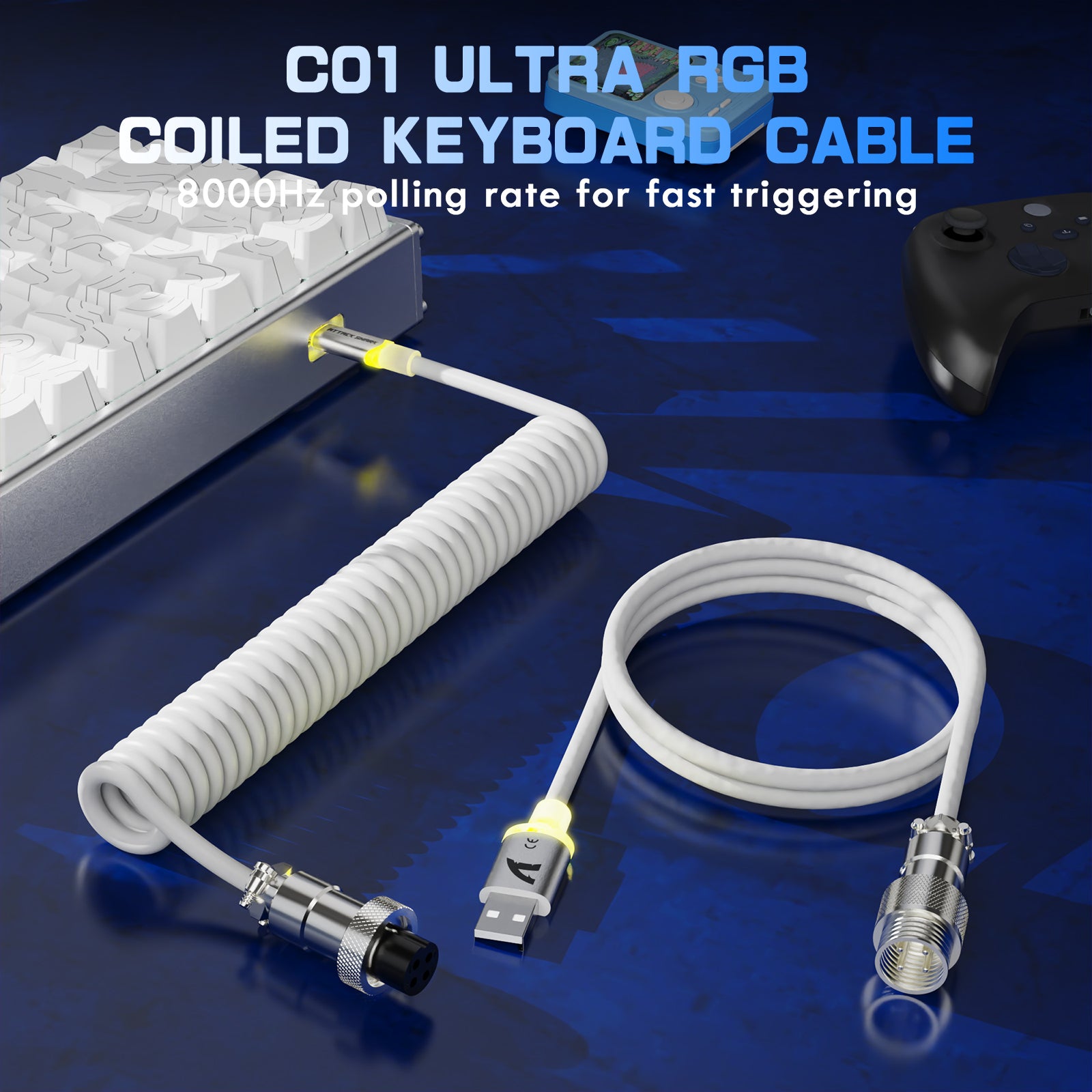 Teclado CNC de aluminio ATTACK SHARK X68MAX HE Rapid Trigger con interruptor magnético y cable en espiral RGB C01Ultra