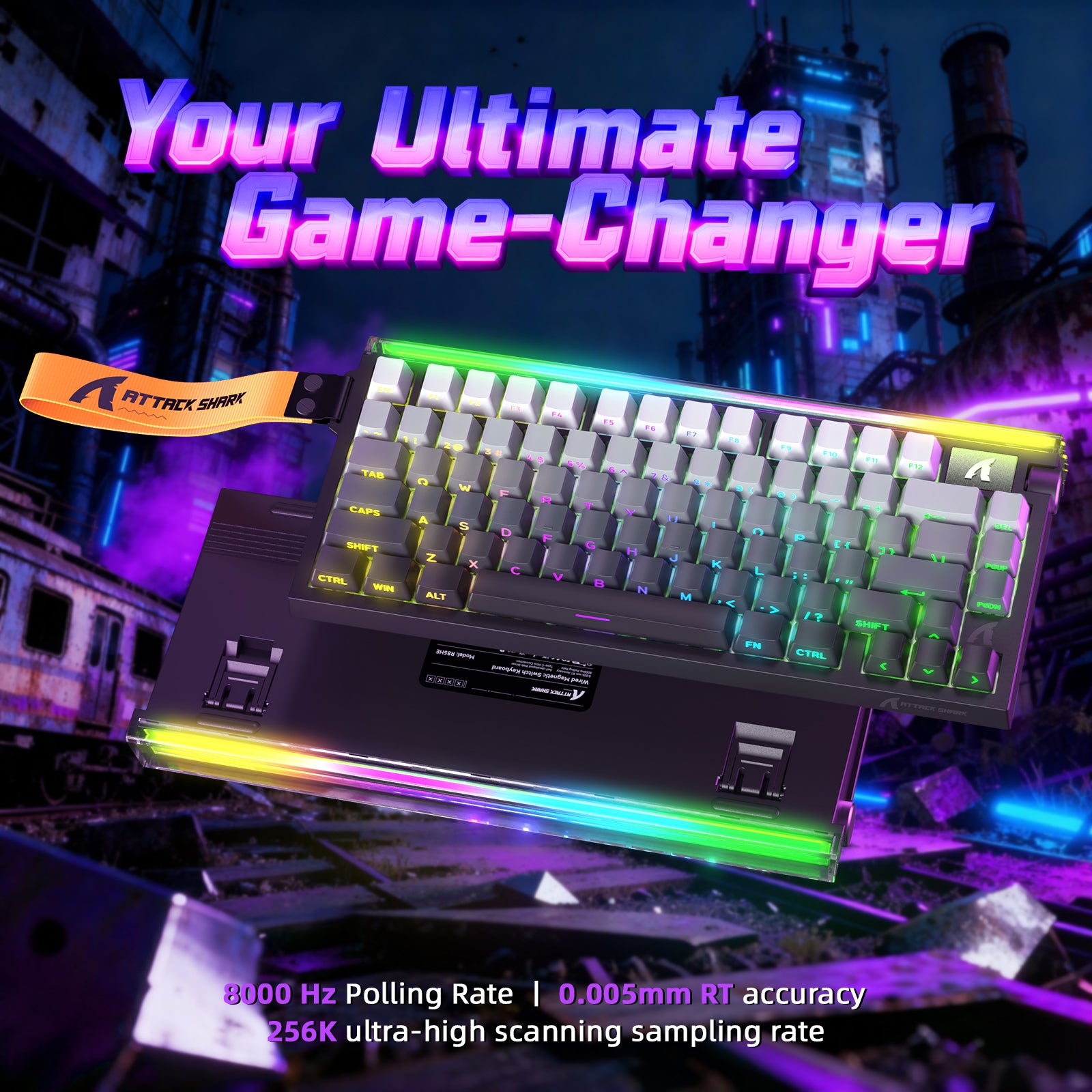 Teclado ATTACK SHARK R85 HE Rapid Trigger con cable LED C01ULTRA