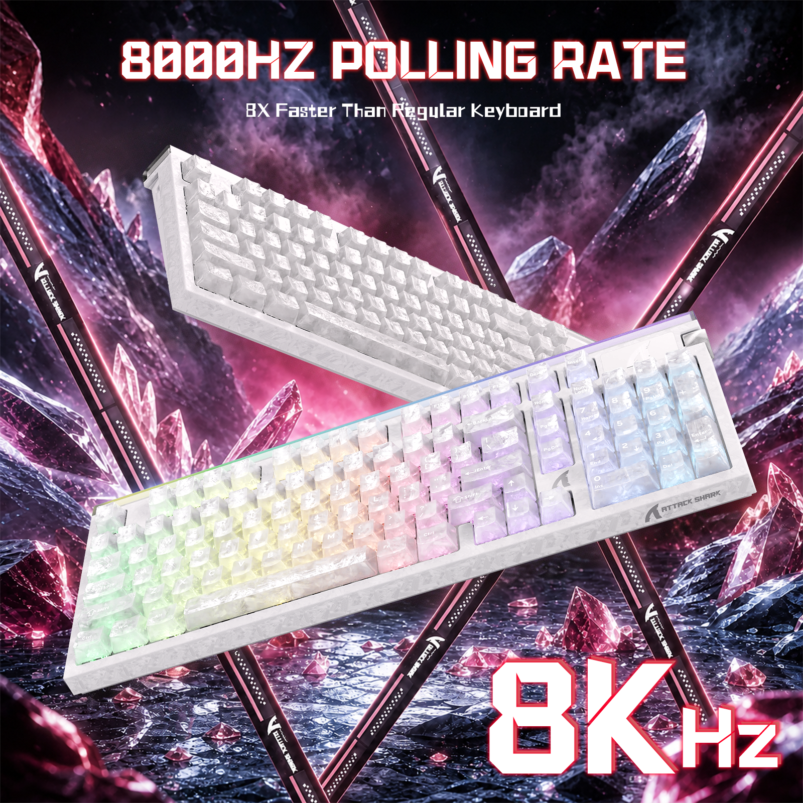 Teclado con cable ATTACK SHARK R98 HE de fibra de carbono, gatillo rápido, interruptor magnético y cable en espiral C01 Ultra RGB