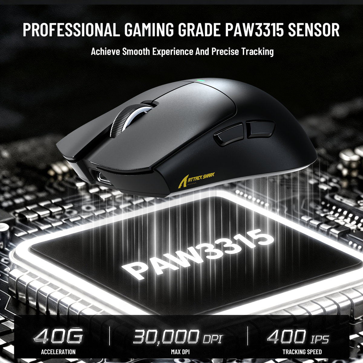 Ratón inalámbrico para juegos ATTACK SHARK X11 PRO V2 con pantalla TFT y base de carga con cable en espiral C06