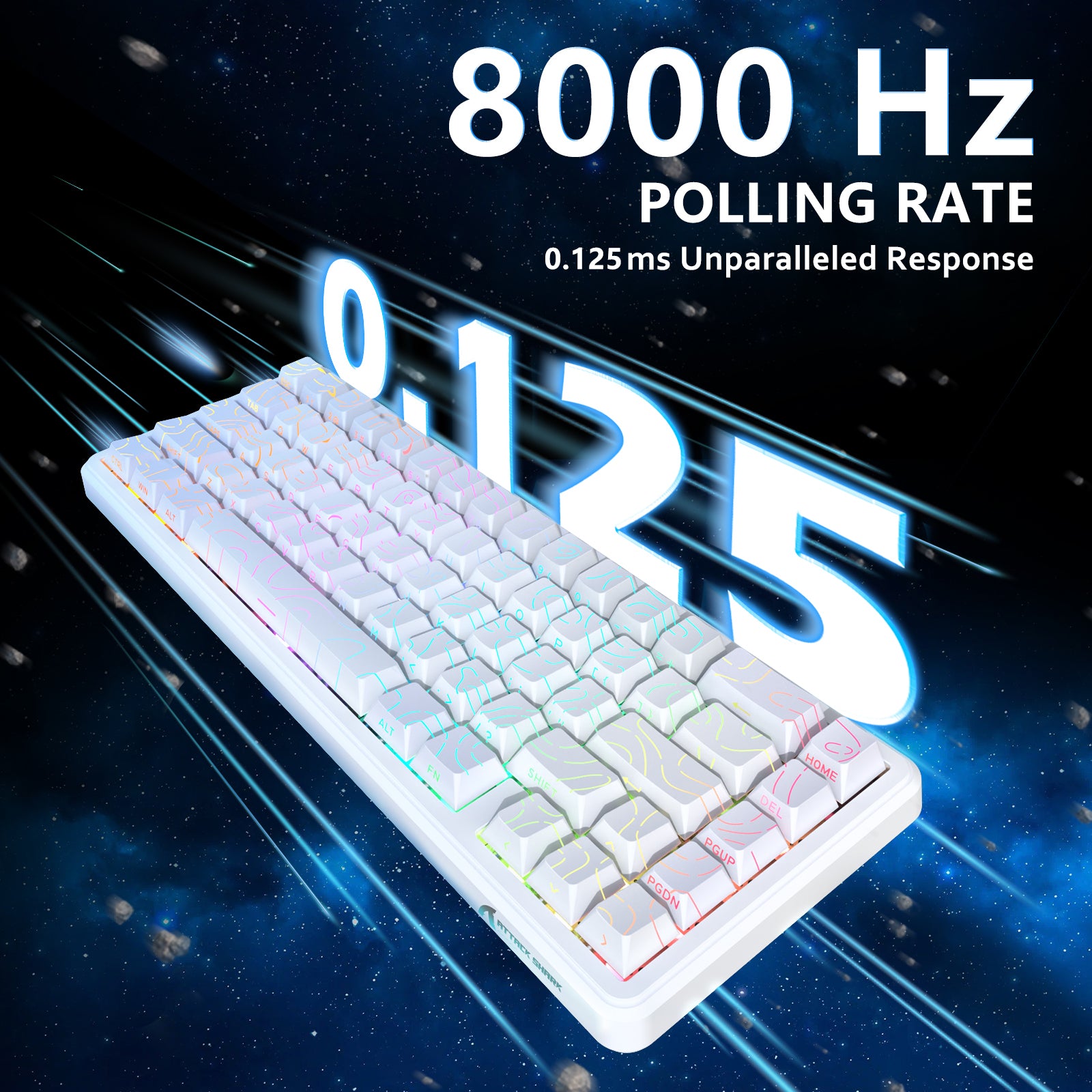 ATTACK SHARK X65 HE Teclado de Disparo Rápido con Interruptor Magnético