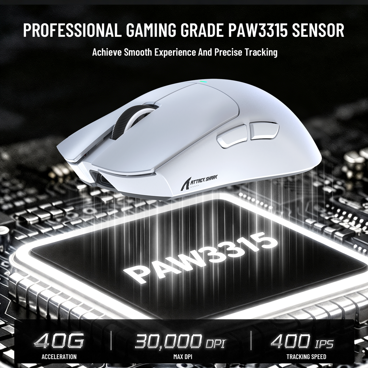 Ratón inalámbrico para juegos ATTACK SHARK X11 PRO V2 con pantalla TFT y base de carga con cable en espiral C06