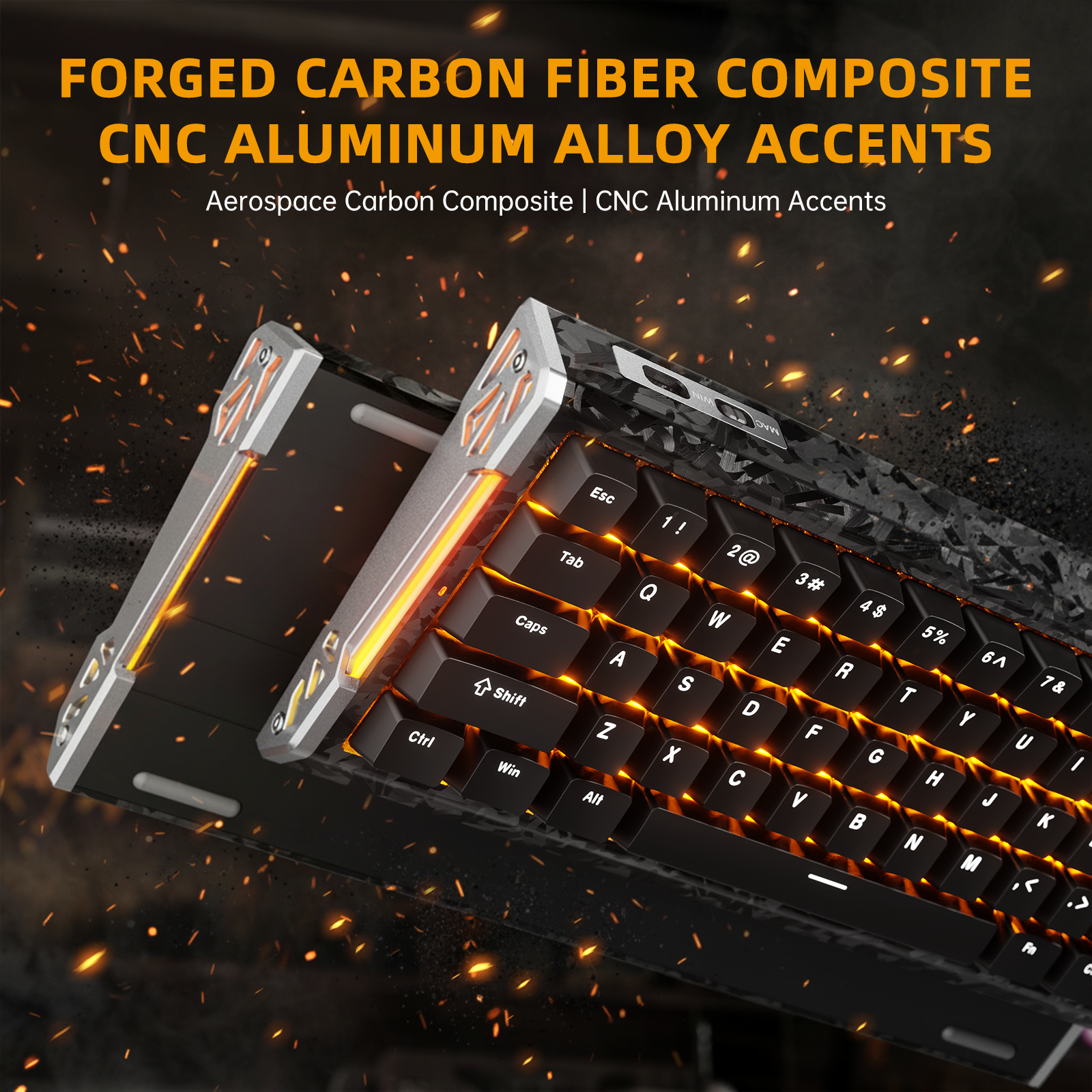 Teclado ATTACK SHARK R68 HE Rapid Trigger de fibra de carbono con interruptor magnético