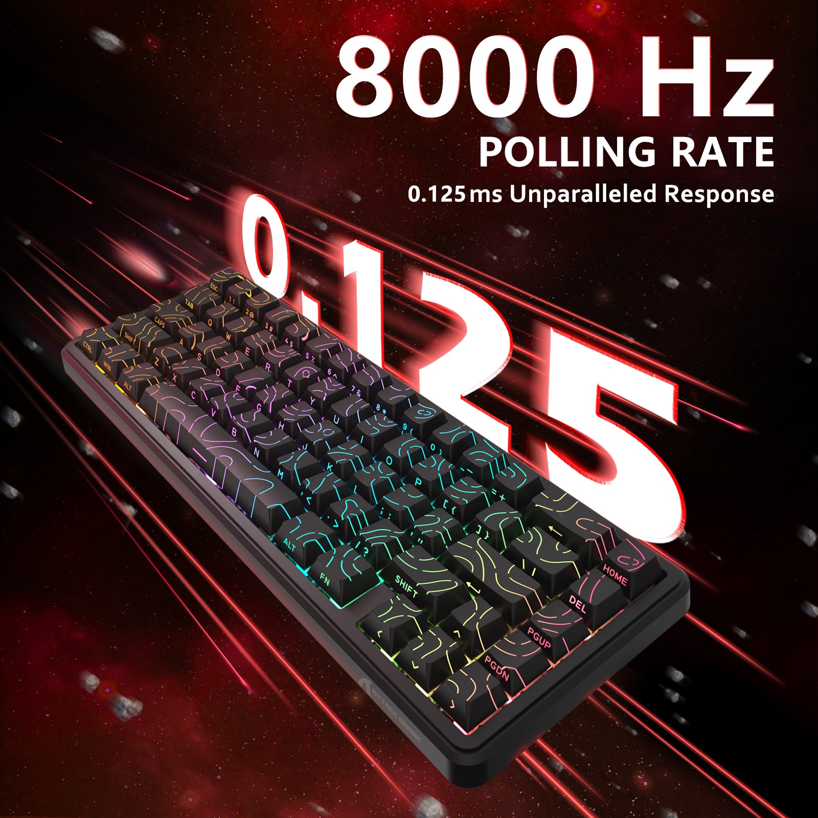 ATTACK SHARK X65 HE Teclado de Disparo Rápido con Interruptor Magnético