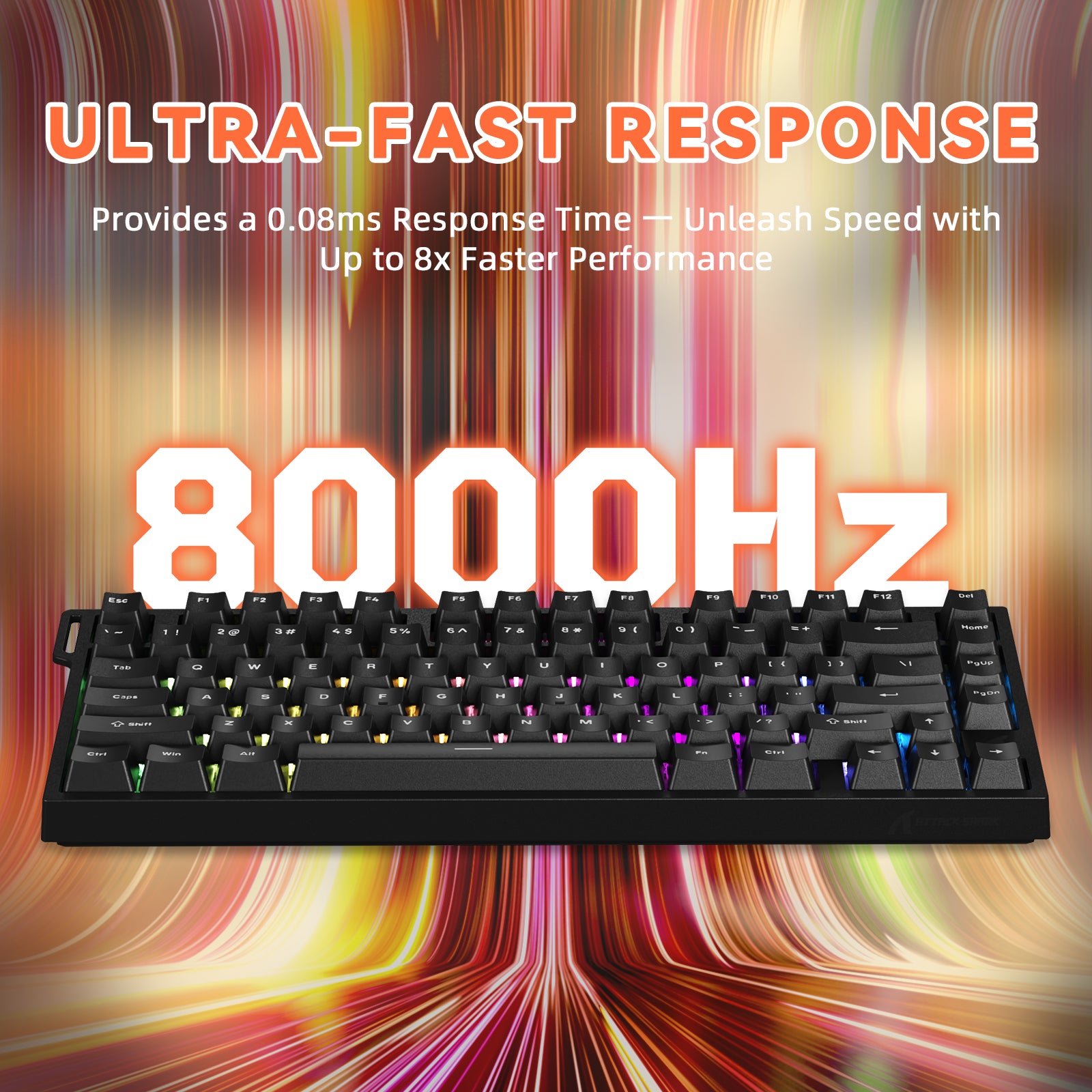 Teclado ATTACK SHARK R82 HE Rapid Trigger con interruptor magnético y RT de 0.005MM