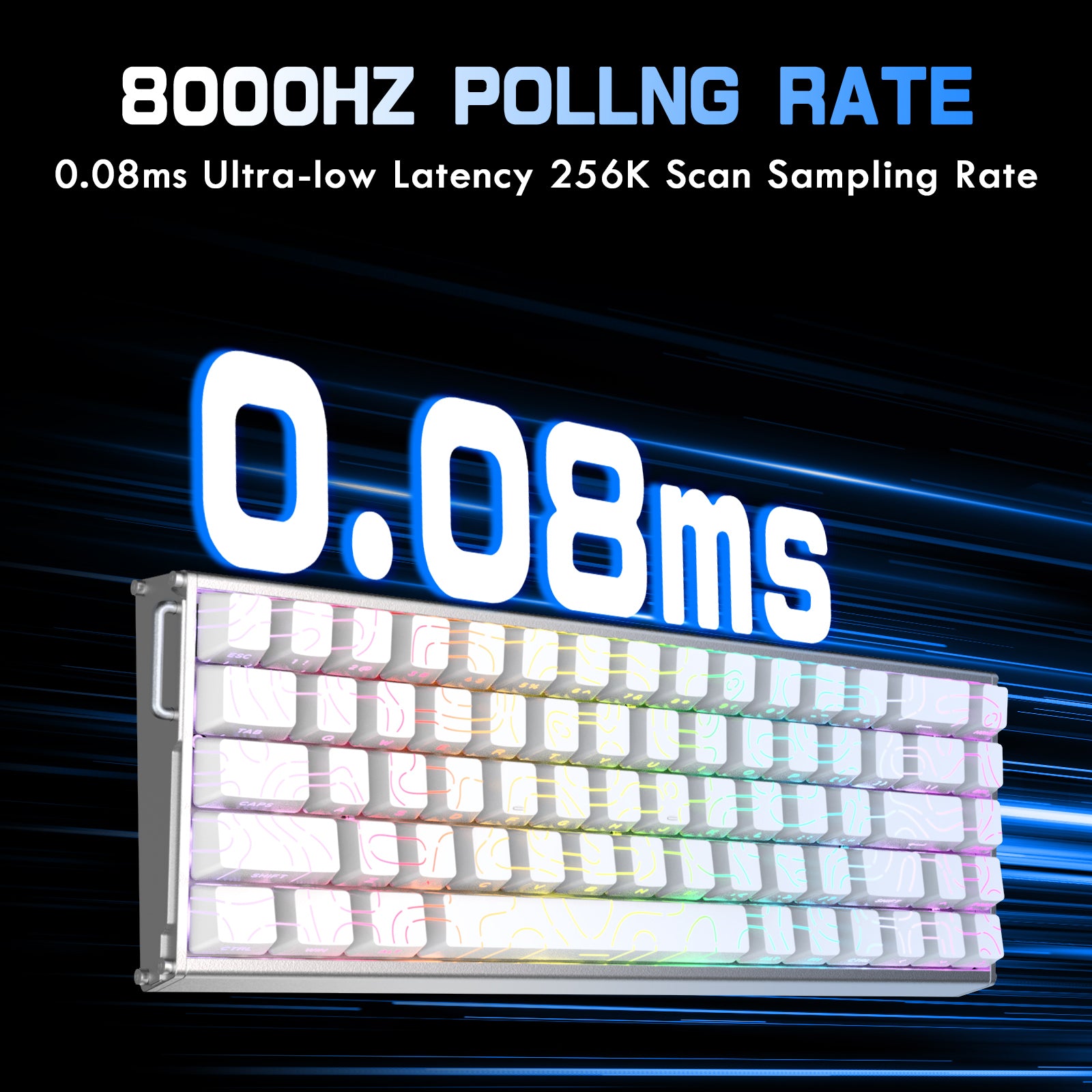 Teclado CNC de aluminio ATTACK SHARK X68MAX HE Rapid Trigger con interruptor magnético y cable en espiral RGB C01Ultra