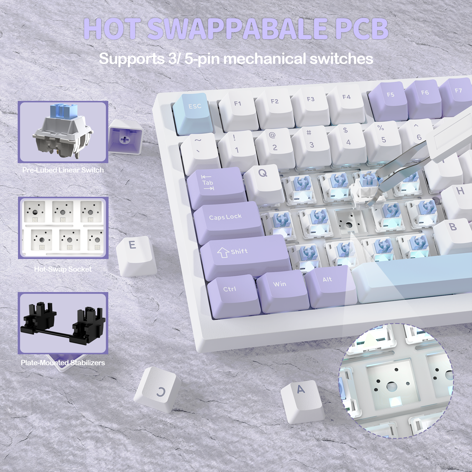 Teclado mecánico tri-modo ATTACK SHARK X820Ultra con junta
