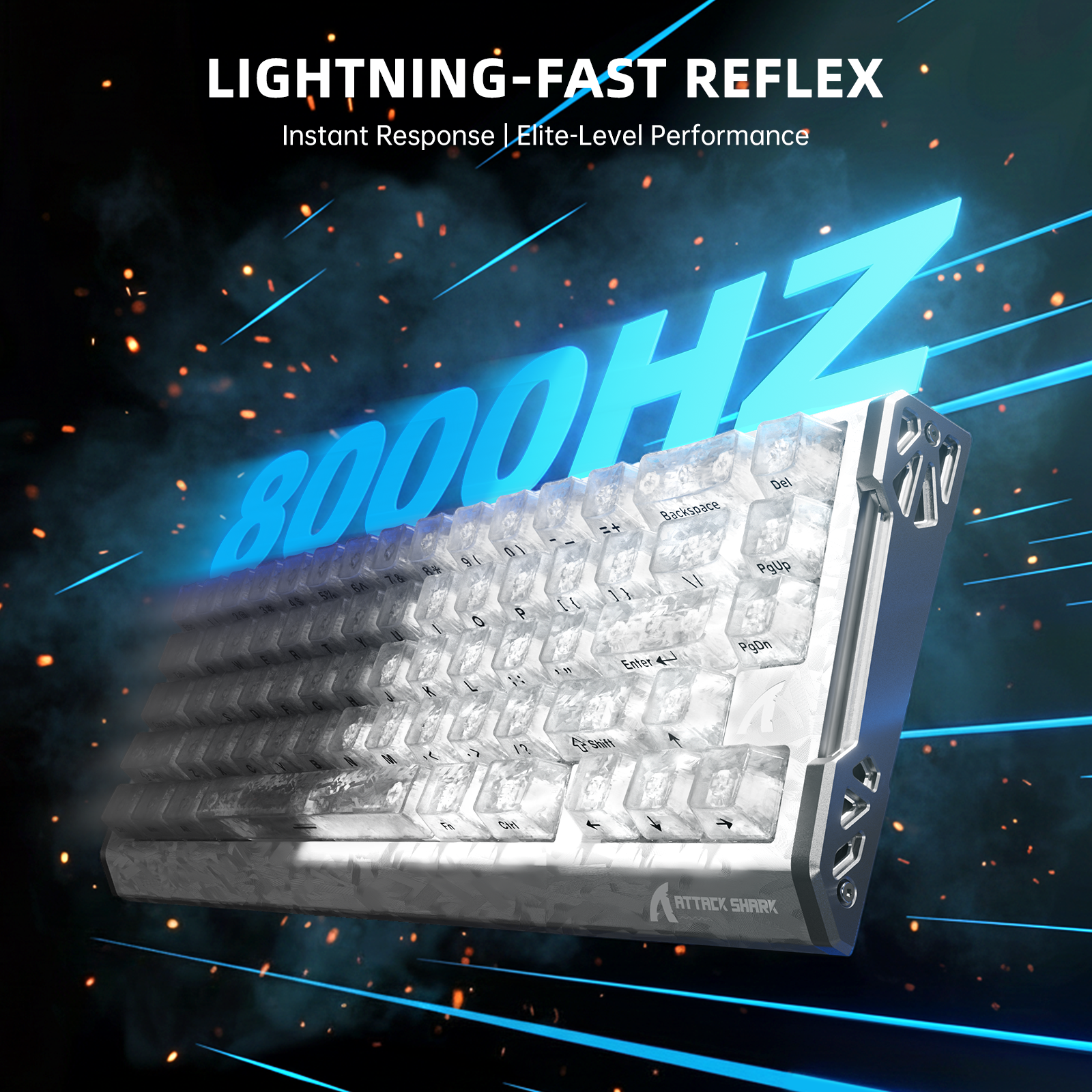 Teclado ATTACK SHARK R68 HE Rapid Trigger de fibra de carbono con interruptor magnético
