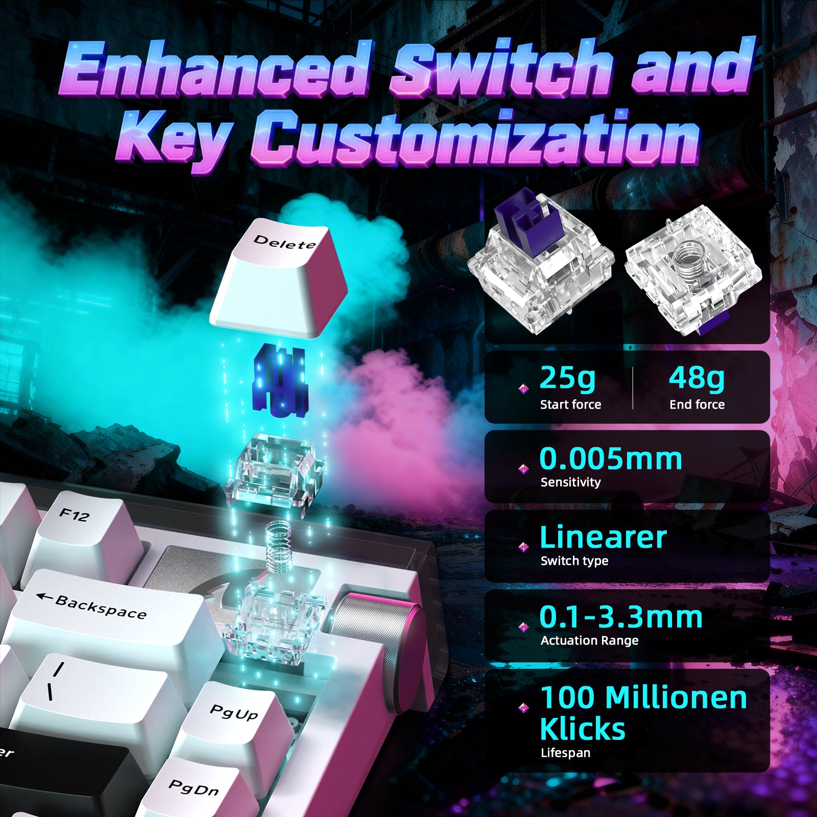 Teclado ATTACK SHARK R85 HE Rapid Trigger con cable LED C01ULTRA