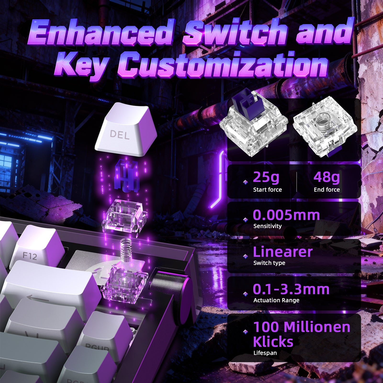 Teclado ATTACK SHARK R85 HE Rapid Trigger con cable LED C01ULTRA