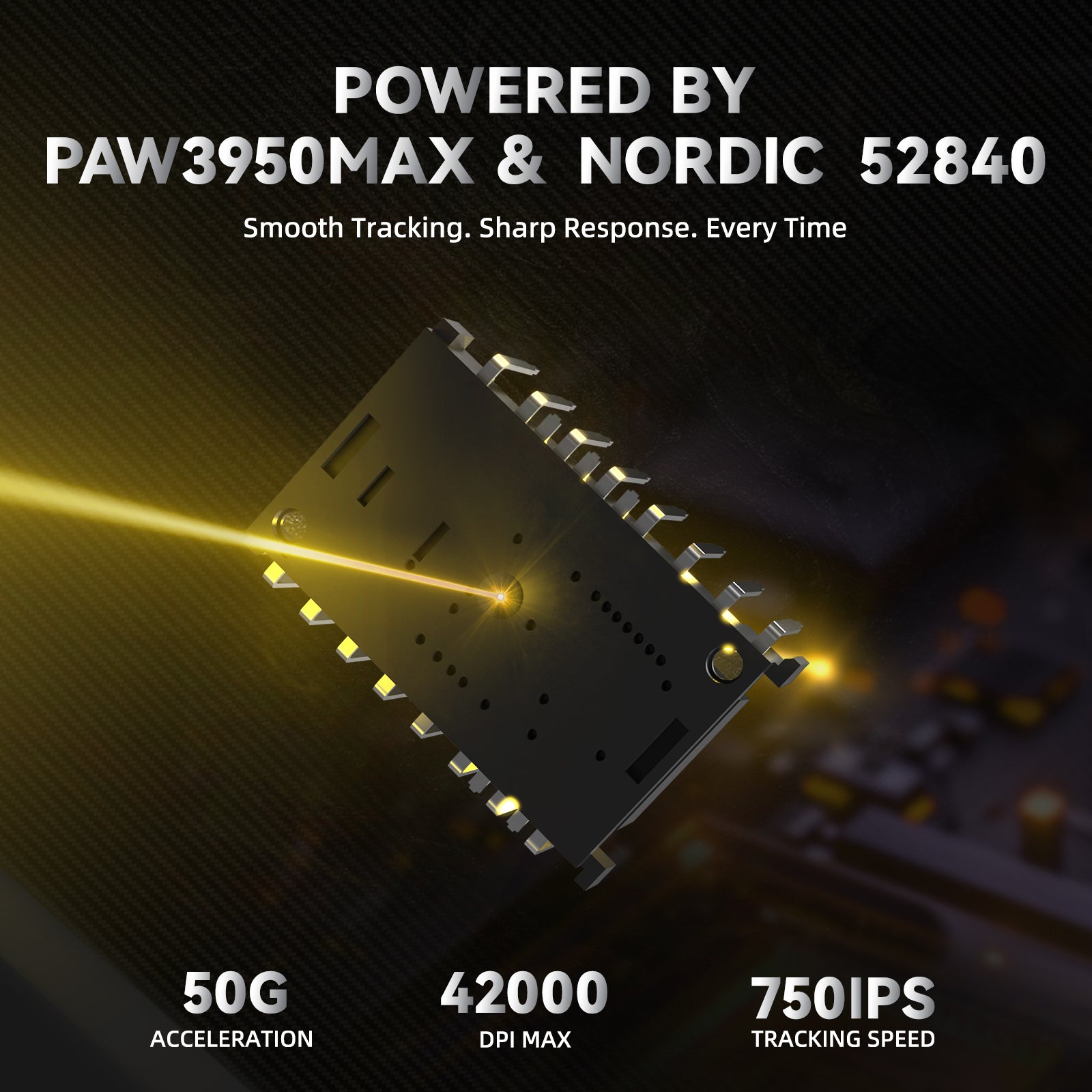 Ratón para juegos inalámbrico ATTACK SHARK R11 ULTRA Carbon Fiber 8K PAW3950MAX con cable LED Ultra C06