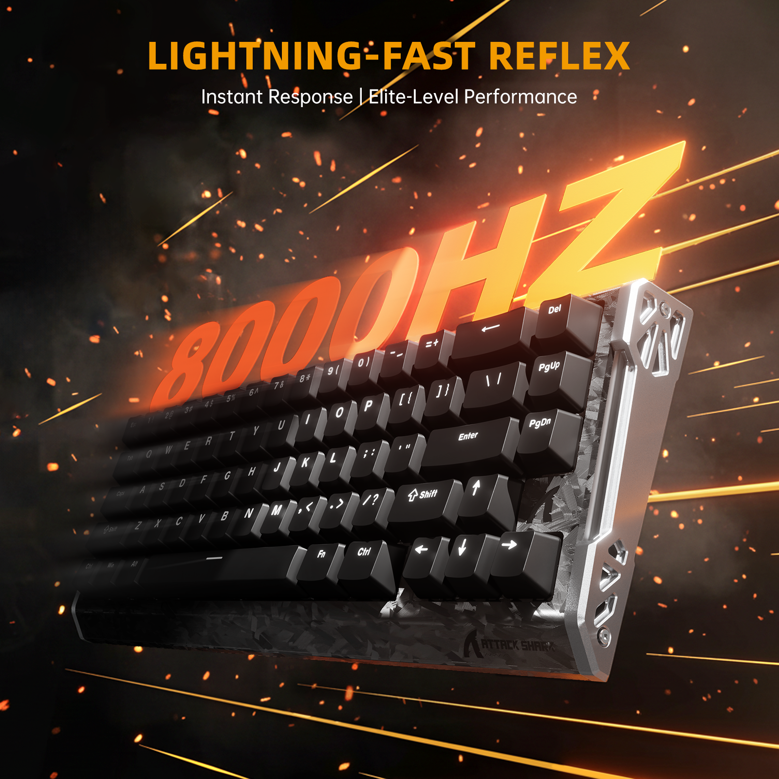 Teclado ATTACK SHARK R68 HE Rapid Trigger de fibra de carbono con interruptor magnético