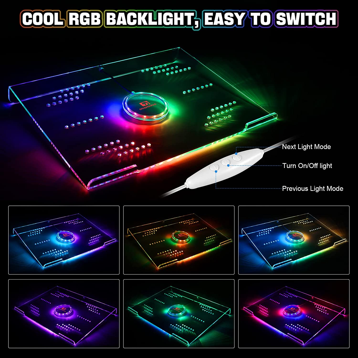 ATTACK SHARK X MAMBASNAKE laptop riser for desk with cool RGB lighting.