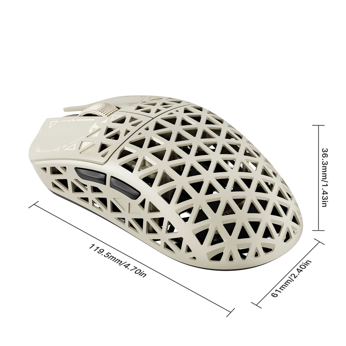 Mouse inalámbrico para gaming ATTACK SHARK R5 TURBO de fibra de carbono con 8K