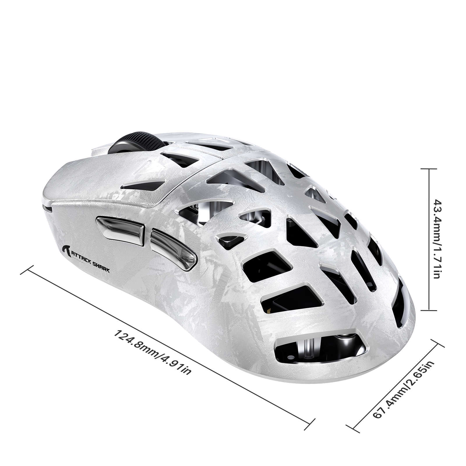 Ratón para juegos inalámbrico ATTACK SHARK RS6 ULTRA de fibra de carbono PAW3955MAX