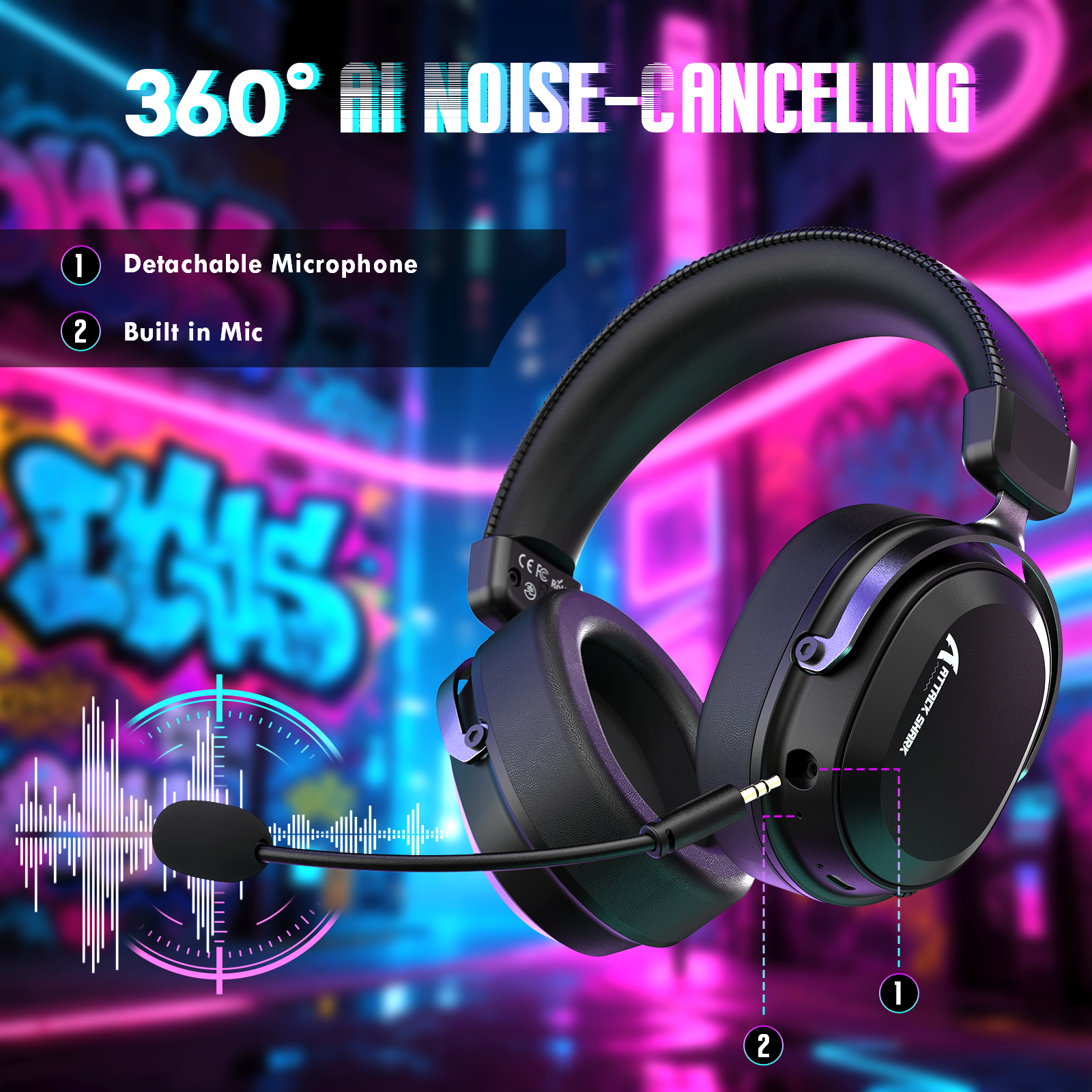 Auriculares gaming inalámbricos ATTACK SHARK L30PRO