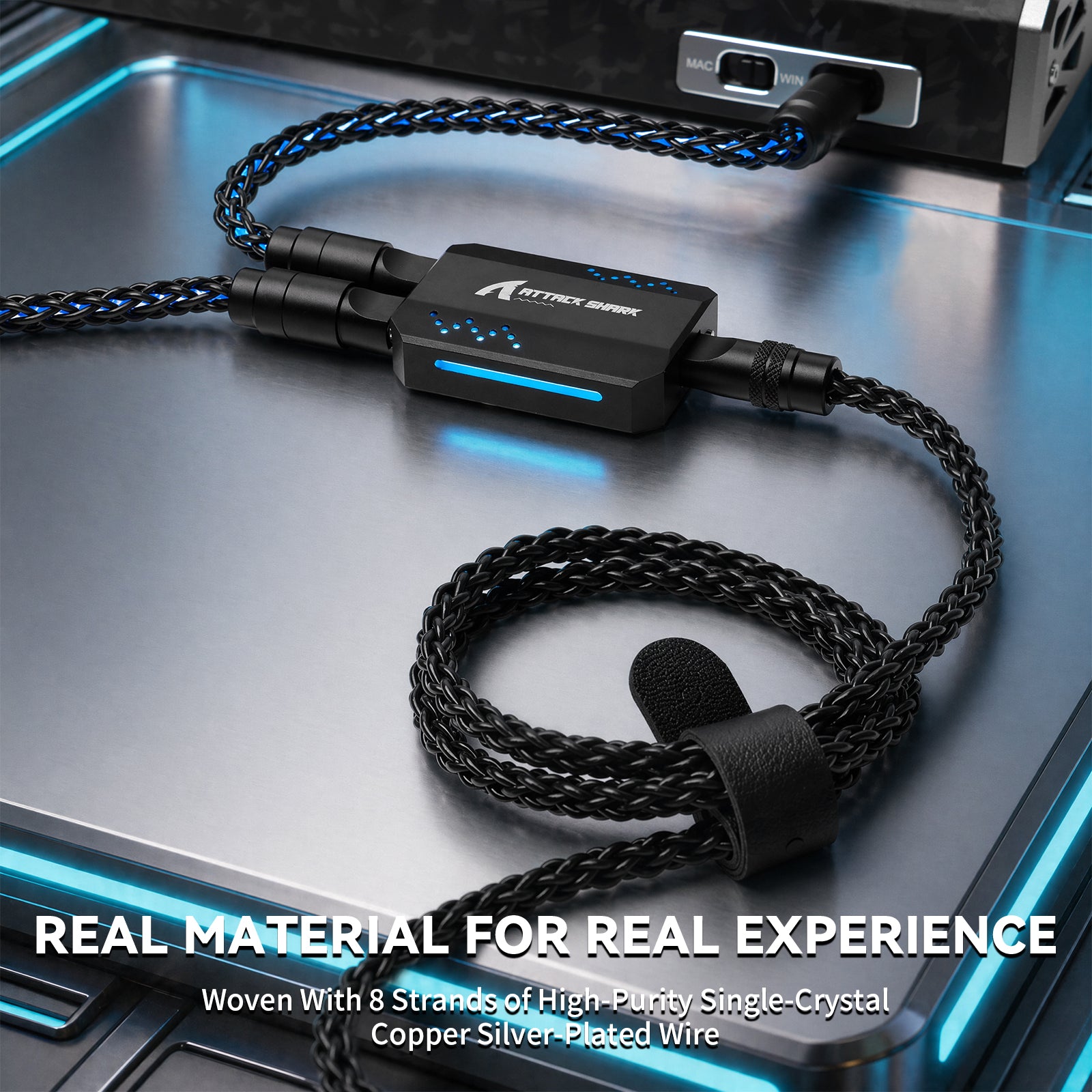 Cable 2 en 1 ATTACK SHARK C07 PRO Tipo C para teclado/ratón de juego 8KHz
