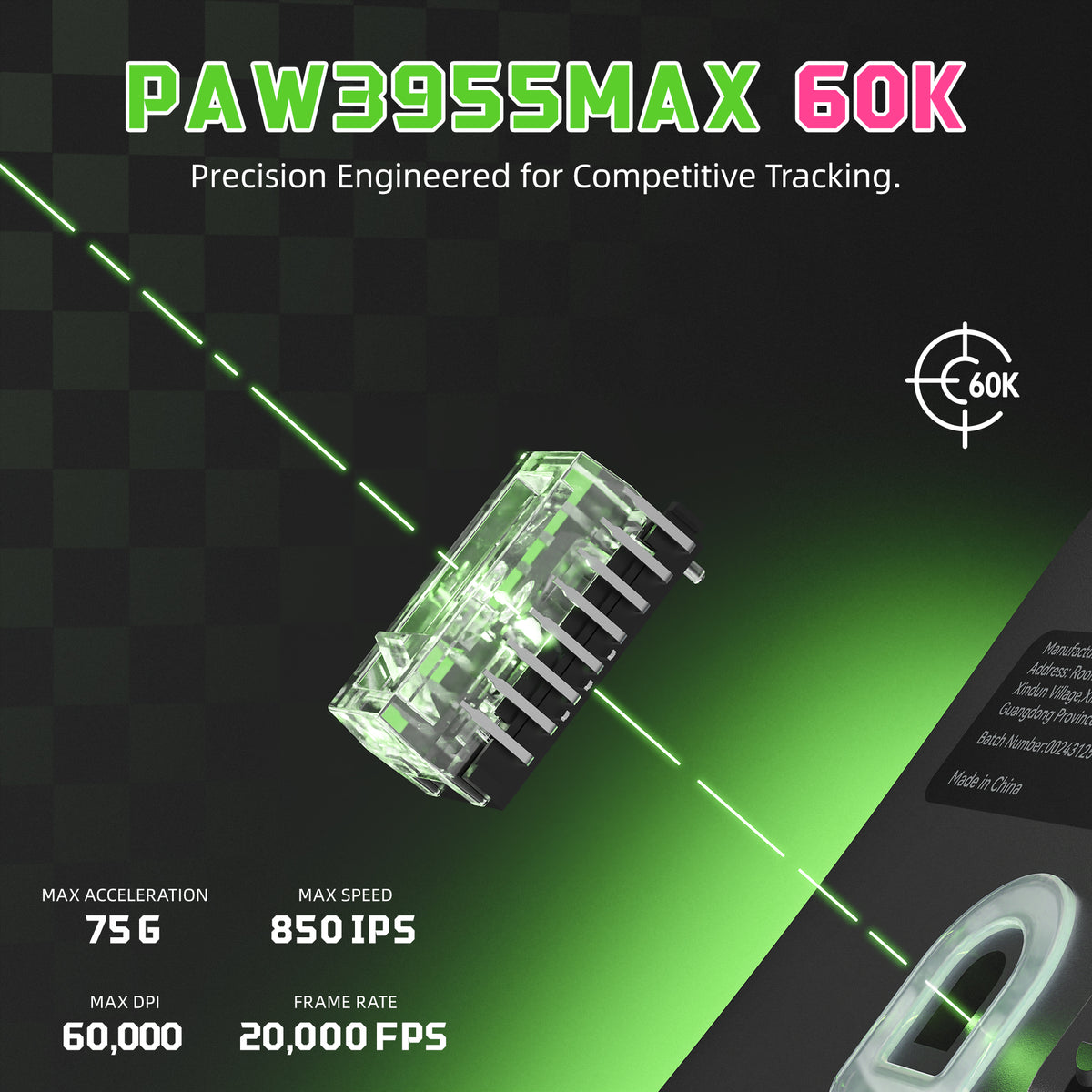 ATTACK SHARK F1 AIR 39g Wireless PAW3955MAX Ratón gaming con cable C06 Ultra