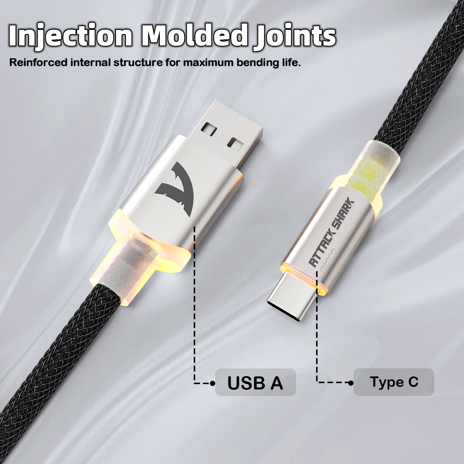 Cable en espiral ATTACK SHARK C01ULTIMATE para teclado magnético 8KHz