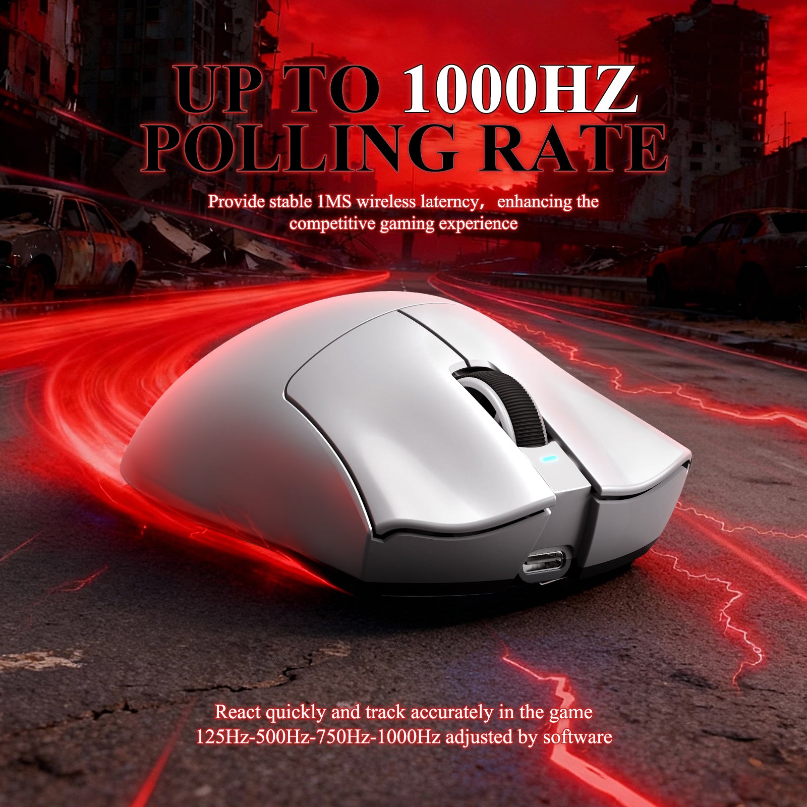 Ratón gaming tri-modo ultra ligero ATTACK SHARK V3PRO con base de carga