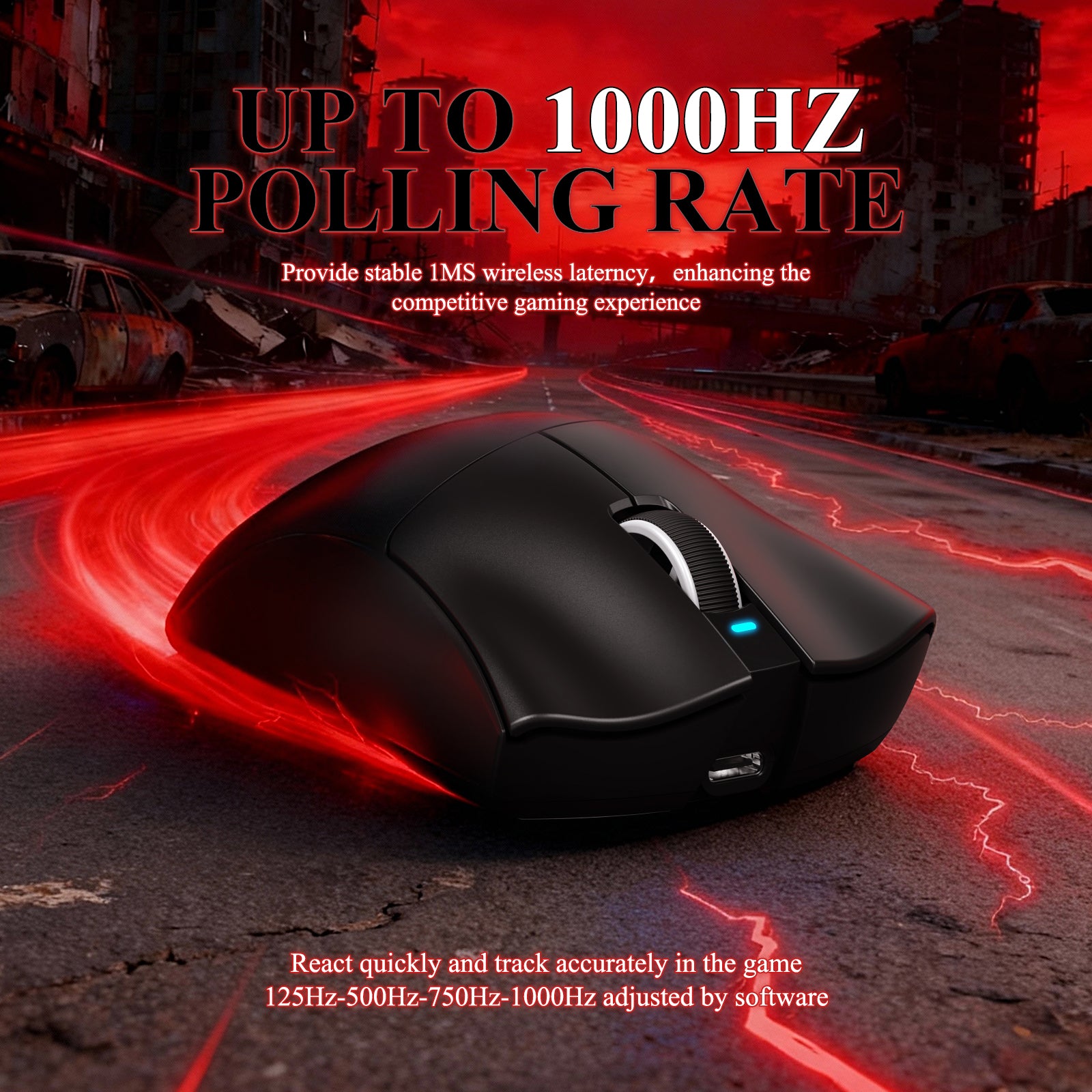 Ratón gaming tri-modo ultra ligero ATTACK SHARK V3PRO con base de carga
