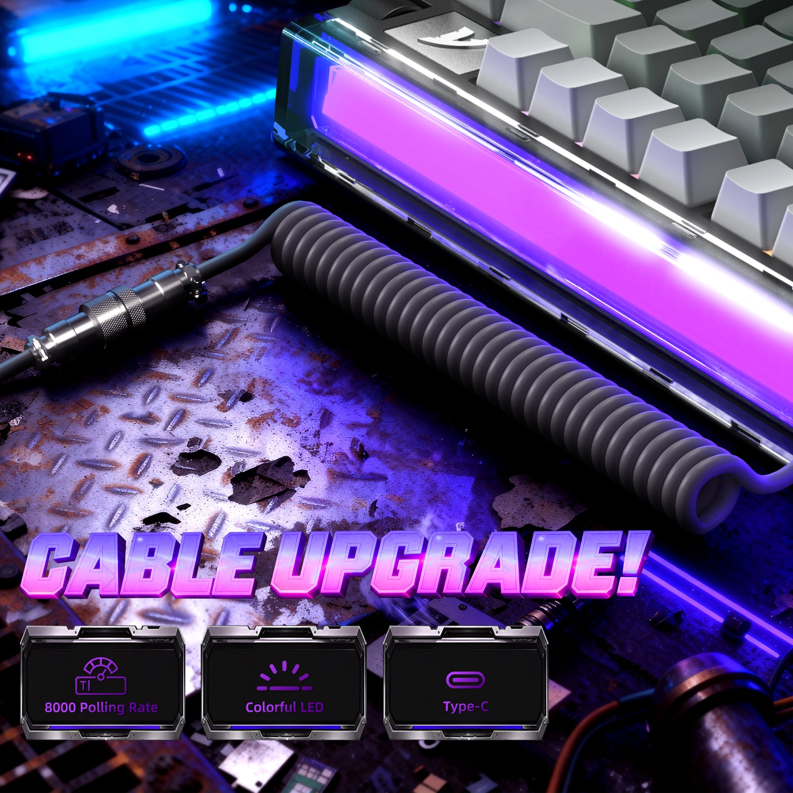 Teclado ATTACK SHARK R85 HE Rapid Trigger con cable LED C01ULTRA