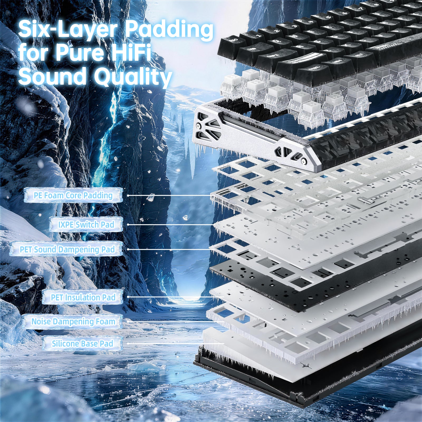 Teclado ATTACK SHARK R68 HE Rapid Trigger con cable en espiral RGB C01 Ultra de fibra de carbono con cableado
