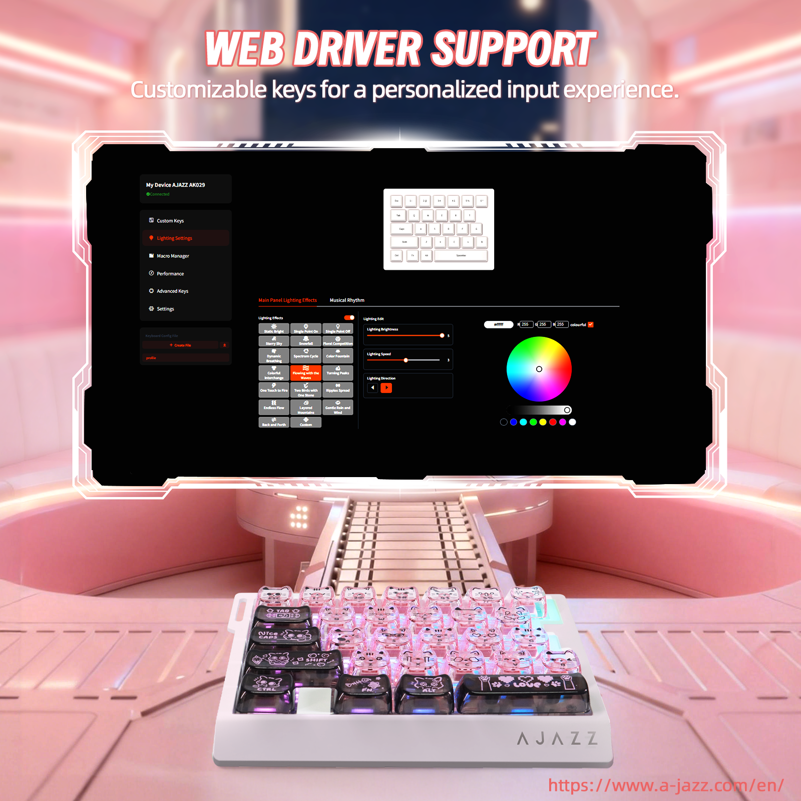 Teclado gaming con cable para una mano ATTACK SHARK X AJAZZ AK029