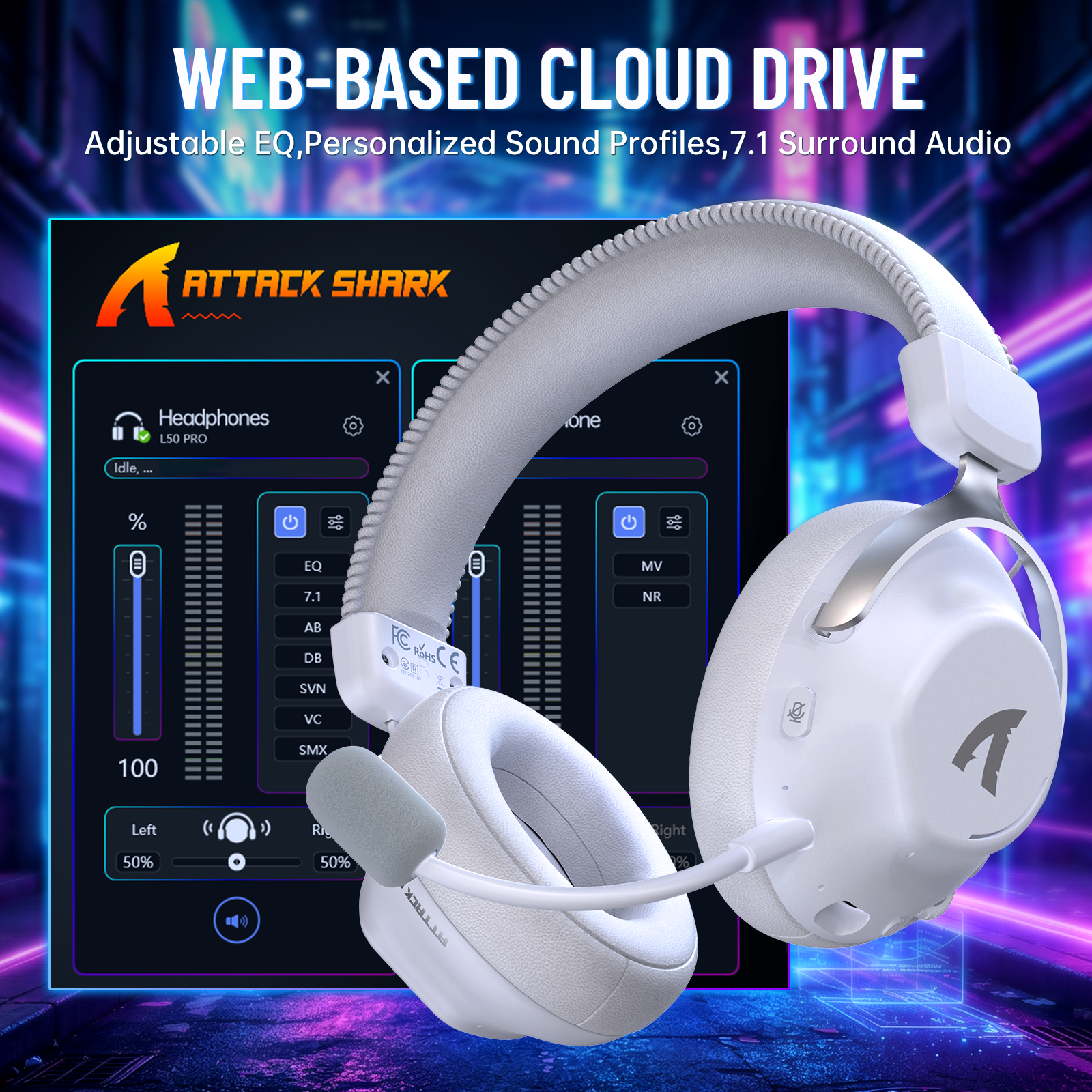 Auriculares inalámbricos para juegos ATTACK SHARK L50 PRO con modo triple