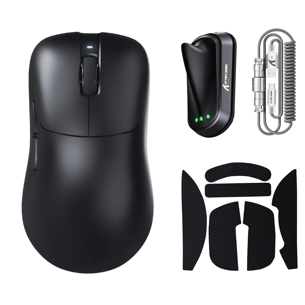 ATTACK SHARK V2 AIR PAW3955MAX Ratón inalámbrico ergonómico para gaming
