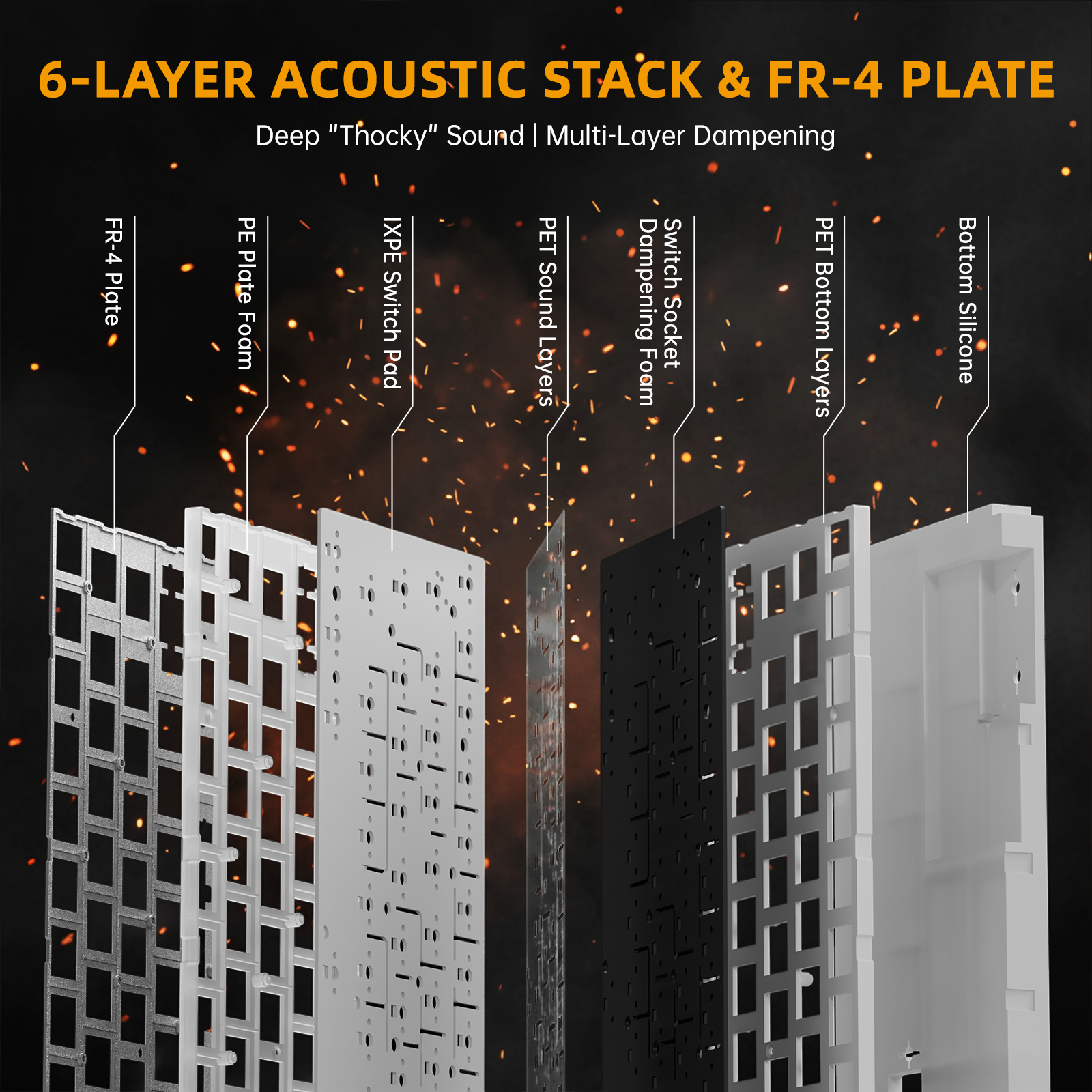 Teclado ATTACK SHARK R68 HE Rapid Trigger de fibra de carbono con interruptor magnético