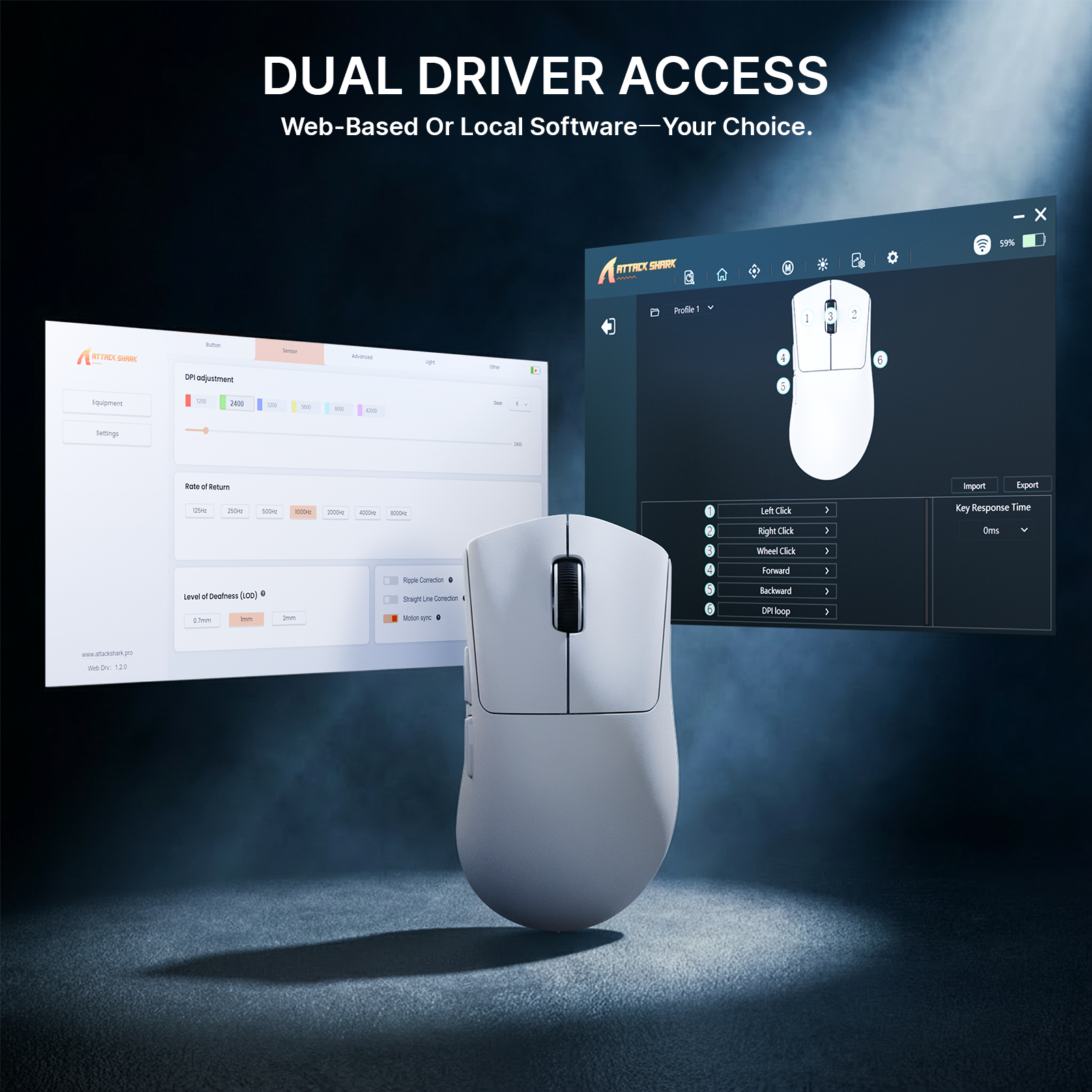 Ratón gaming ergonómico inalámbrico ultra ligero ATTACK SHARK V8 Ultra