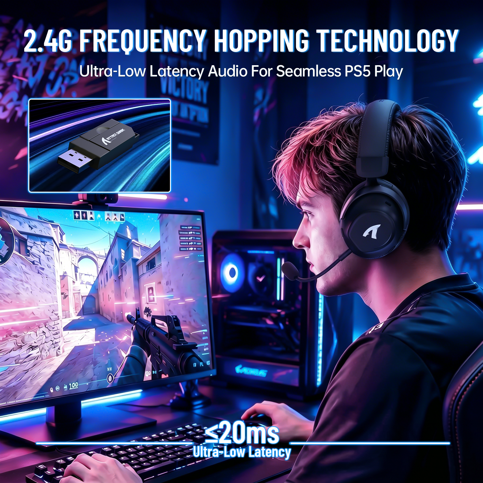 Auriculares inalámbricos para juegos ATTACK SHARK L50 PRO con modo triple